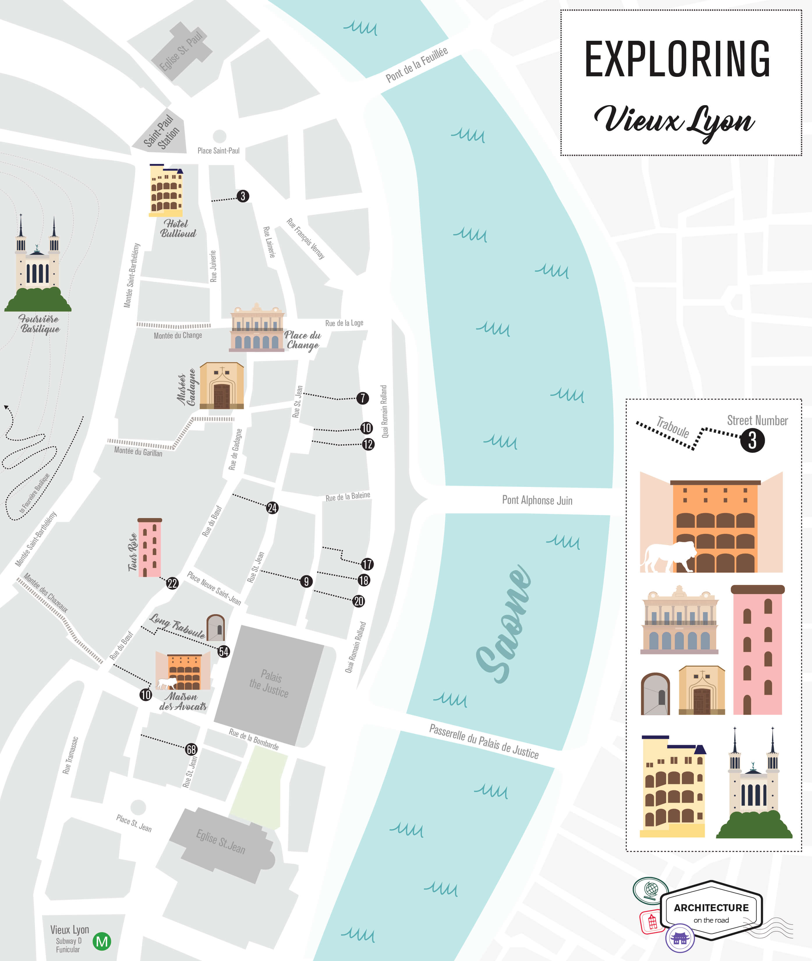 Vieux Lyon Map