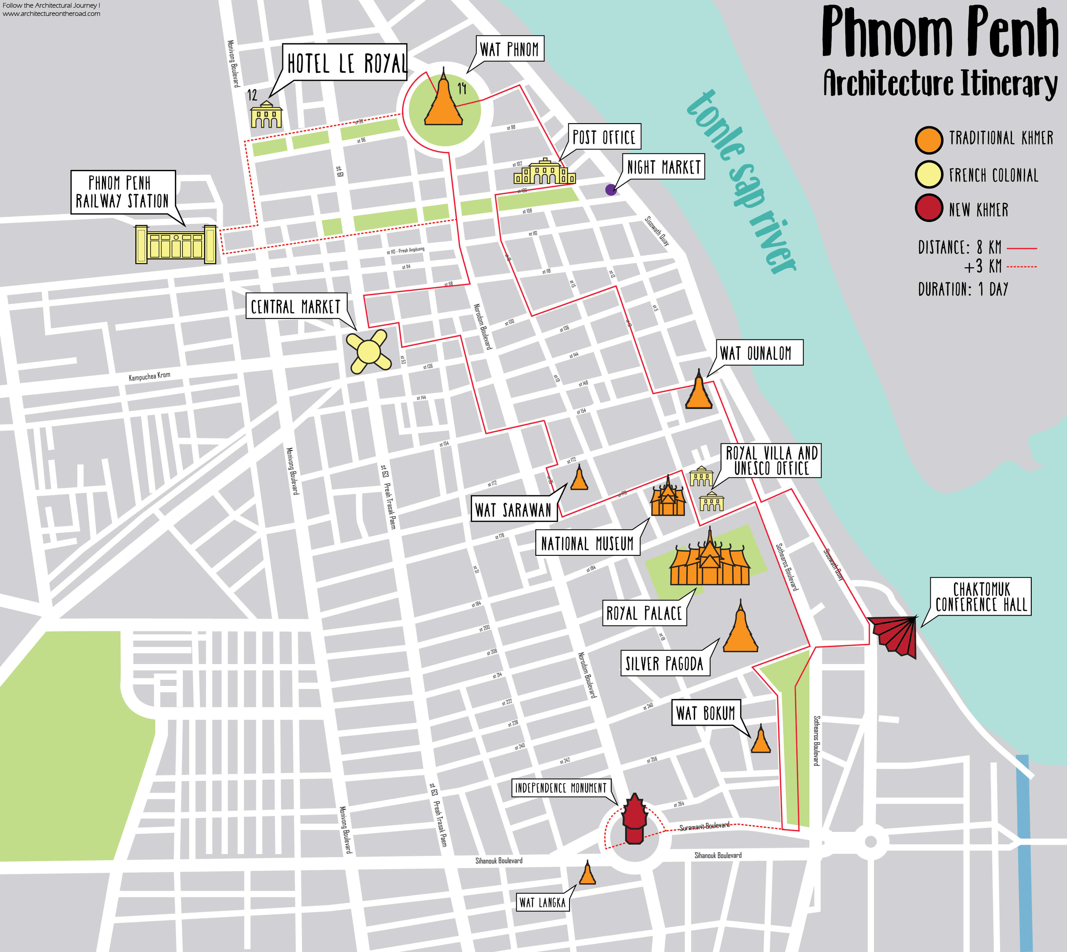 Phnom Penh architecture map_architecture on the road