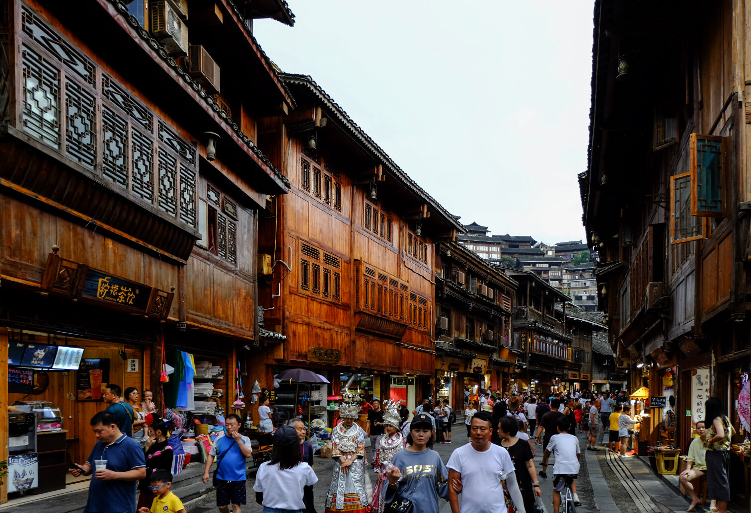 Xijiang Qianhu_Kaili_Guizhou_ Miao Ethnic Minority_Architecture on the road