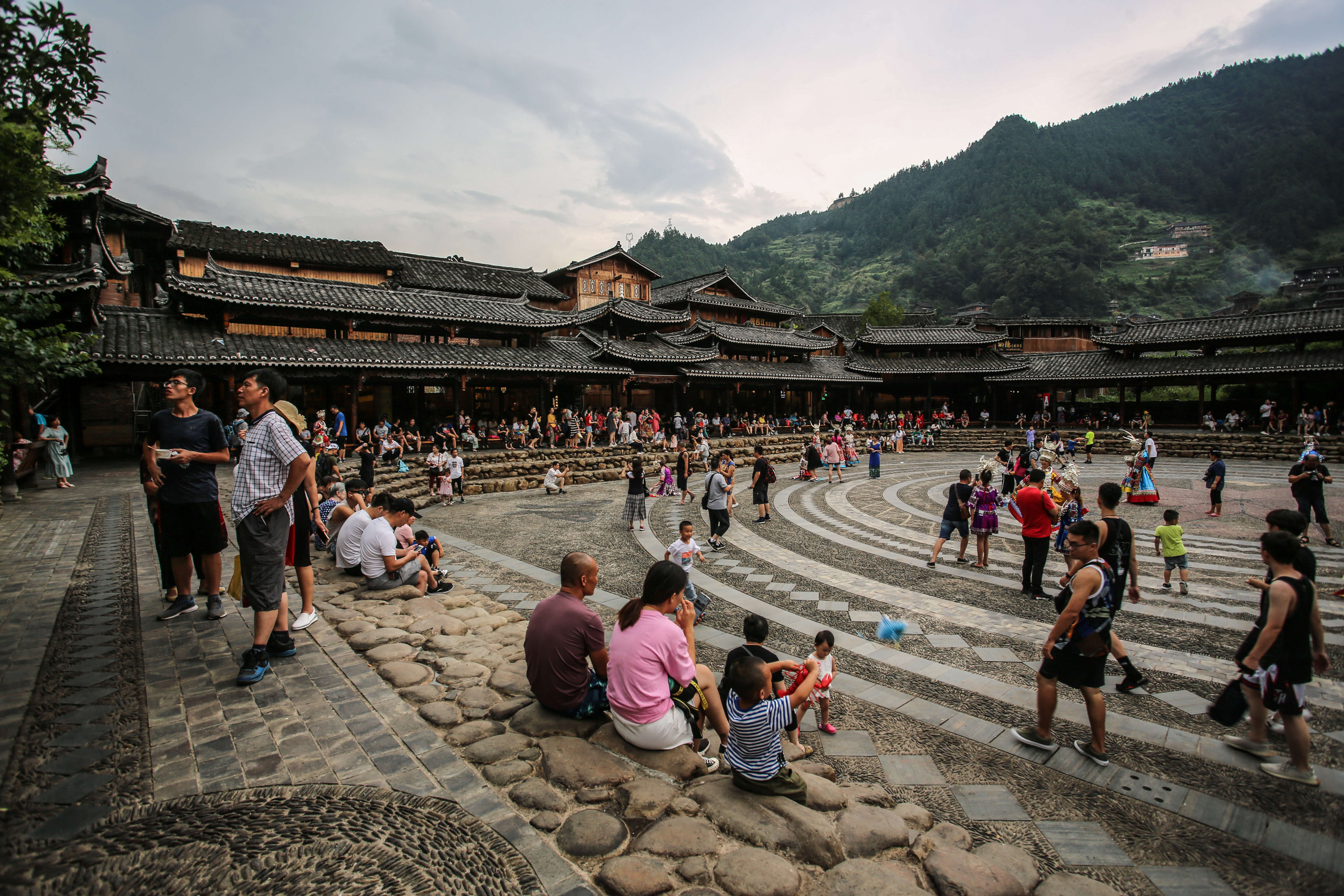 Xijiang Qianhu_Kaili_Guizhou_ Miao Ethnic Minority_Architecture on the road