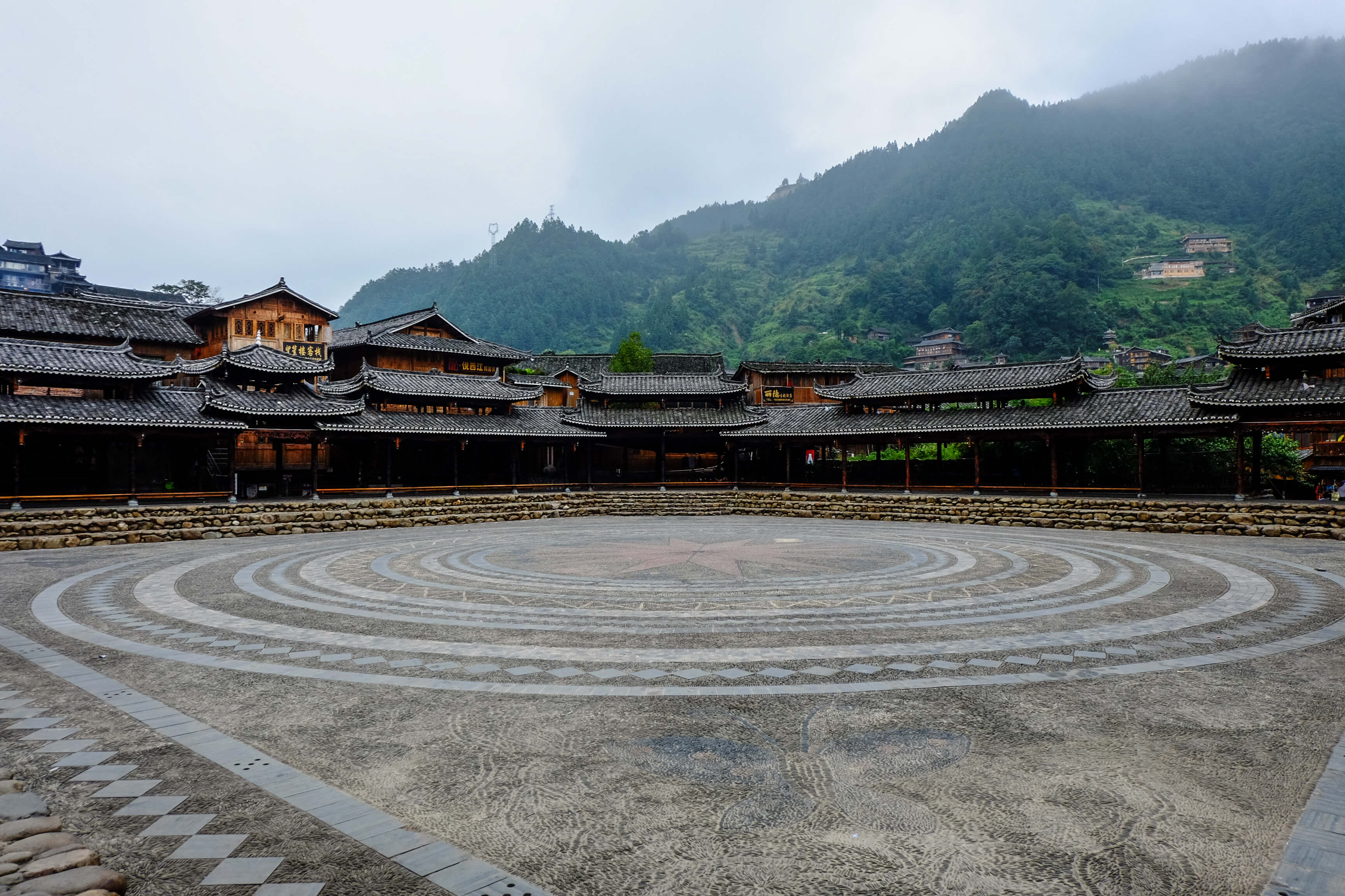 Xijiang Qianhu_Kaili_Guizhou_ Miao Ethnic Minority_Architecture on the road